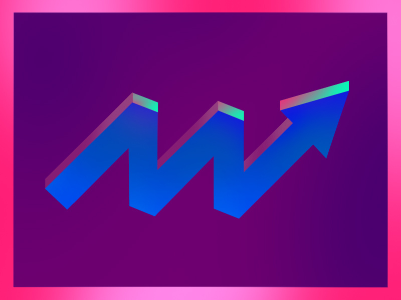 ova here - arrow exploration bold shapes 3d shading texture abstract design illustration