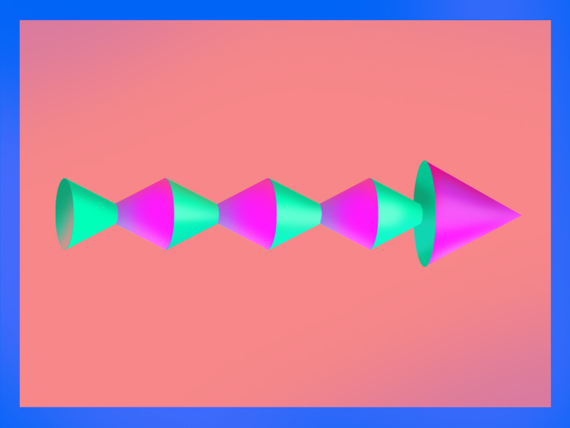 ova there - arrow exploration bold shapes 3d shading texture abstract design illustration