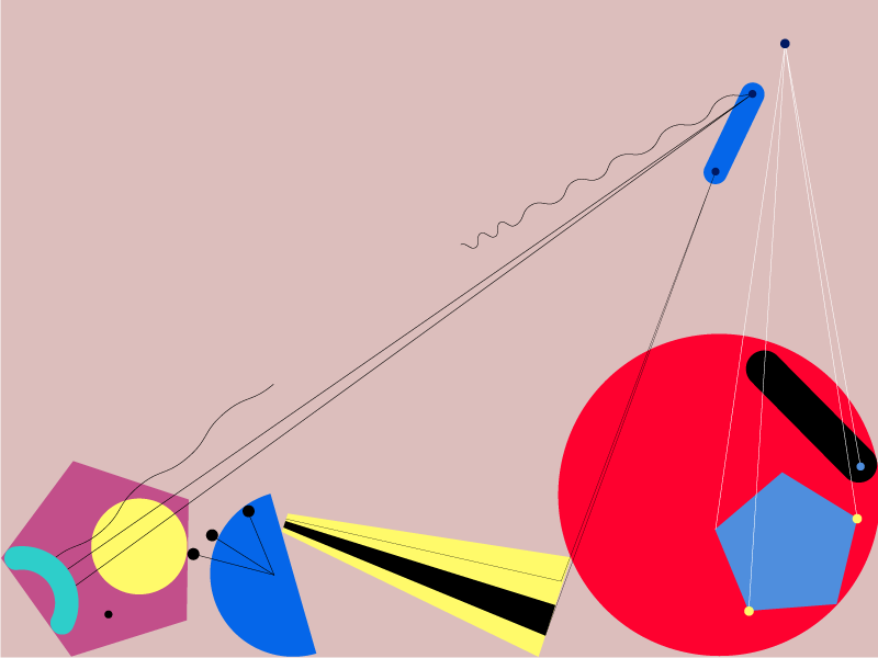 Broken Orchestra abstract flat shape colour vector design illustration