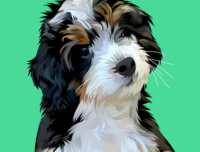 Illustration vect pet portrait animal cartoon cute decoration design dog doggy funart gift illustration pet portrait portrait puppy surprise gift