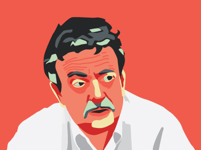 Kurtis author illustration kurt portrait tribute vector vonnegut
