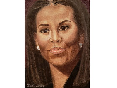 Michelle Obama Portrait acrylic painting editorial illustration illustration michelle obama oil painting painting political political portraiture portrait portrait illustration portrait painting