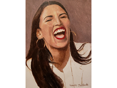 Alexandria Ocasio Cortez (AOC) Portrait acrylic painting editorial illustration illustration oil painting painting political political portraiture portrait portrait illustration portrait painting