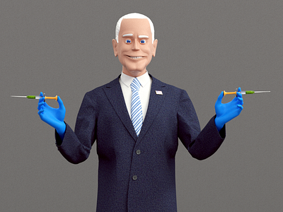Waiting for the president to vaccinate everyone 3ds max character design joe biden marvelous designer zbrush