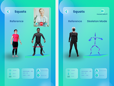 VT - 360 , Home based virtual physical therapy app concept. design interaction design kinect physical therapy productdesign smartgym smarthome ux