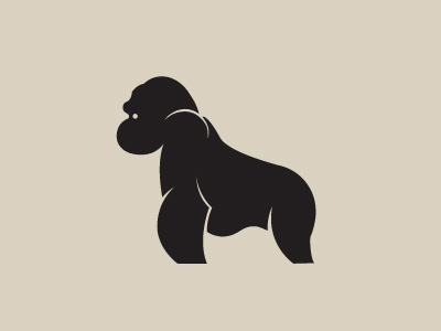 Gorilla flat gorilla monogram silhouette simple vector