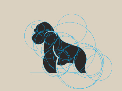 Sketch gorilla vector logo monogram sketch vector