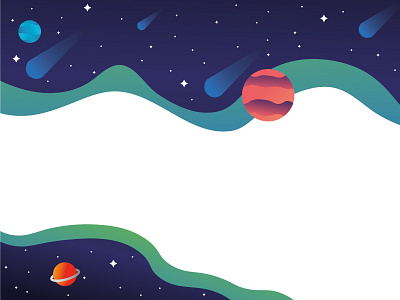 Outer Space background design design flat illustration outer space template template design vector web
