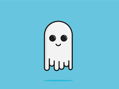 Cute Ghost - Smiling art casper character cute ghost kawai vector kawaii minimalist simple vector