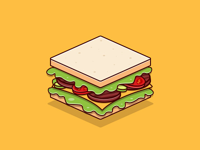 Sandwich adobe art cartoon cartoon design cartoon icon design drawing dribbble fast food flat flat design food graphic design icon illustration illustrator logo vector