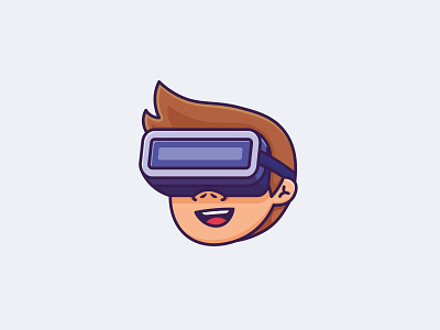 VR Boy cartoon design digitial artist drawing flat game gamer gaming logo graphic design illustration logo mascot mascot logo metaverse nft vector vector desing virtual reality vr vr design