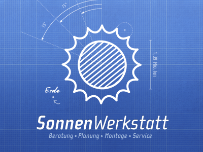 SonnenWerkstatt blueprint engineering logo photovoltaics planning sun