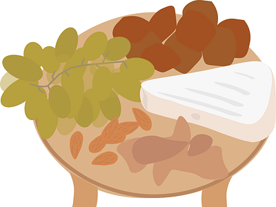Cheese Platter adobe adobe illustrator almonds branding brief cheese crackers grapes illustration platter