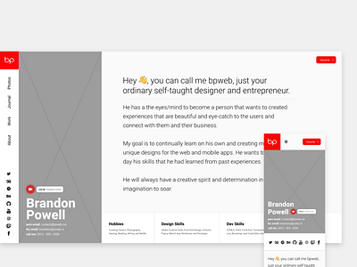 V2 bpweb - Personal Site design design front end back end design agency flat personal ui ux web website