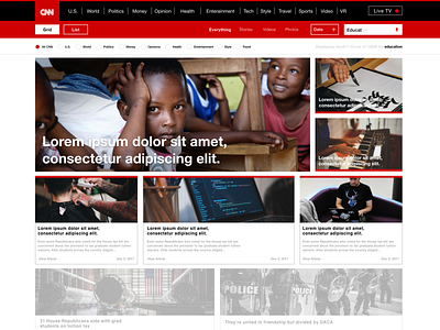 CNN Homepage design ui ux website