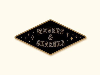 Movers & Shakers design enamelpin graphicdesign grunge logo stars