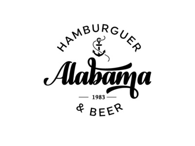 Alabama Burguer & Beer Logo branding design illustration lettering logo type typography vector