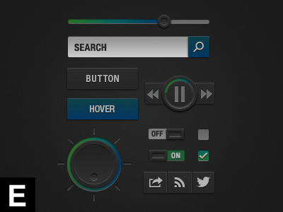 Cool (colors) GUI Kit buttons checkboxes interface kit sliders toggles ui ux