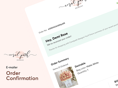 Order Confirmation Emailer design emailer mailer order confirmation product design te template ui ui designer uiux design uiux designer