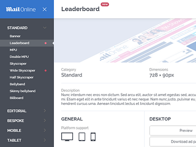MailOnline Ad Specs ad dailymail layout mailonline mobile responsive specs ui ux