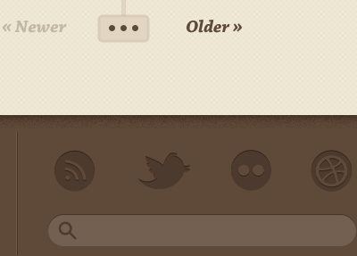 Blog Footer blog brown cream footer icons vintage