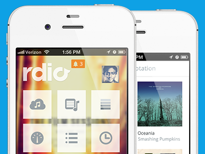 Rdio for iPhone app icons interface ios iphone music player psd rdio redesign ui