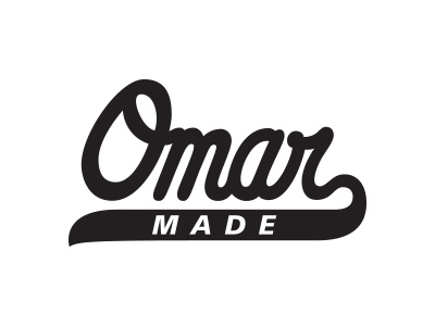 Omar Made Logo graphic design logo personal script typography