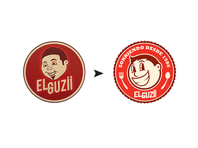 El Guzii Rebrand food fork graphic design icons illustration logo rebrand smile spoon type vector youtube