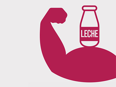 Drink more LECHE arm flex flexing illustration leche milk strong vector