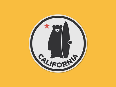 California Bear bear california star sticker sticker mule surf