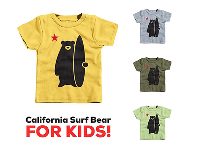 California Bear bear california golden state star surf surfer surfer bear wave