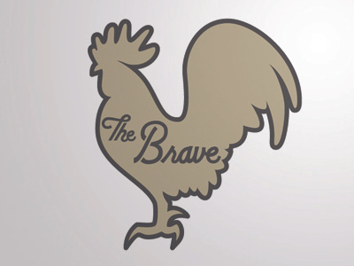 Thebrave gold logo rooster script