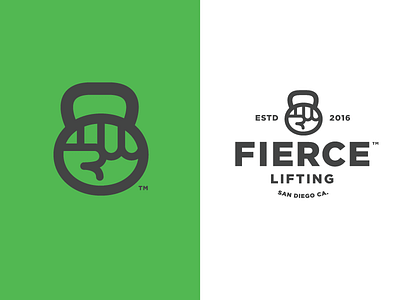 Rejected Logo design fit fitness gym kettle bell lift lifting logo mark