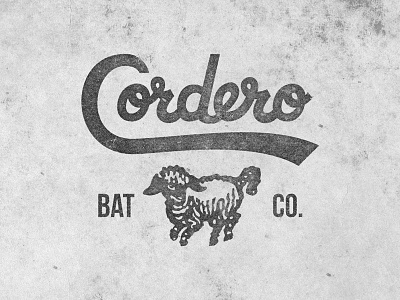 Cordero Bat Co. baseball bat logo script sheep type