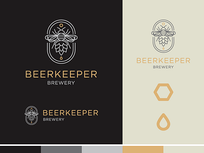 Beerkeeper Brewery bee beer brew brewery logo