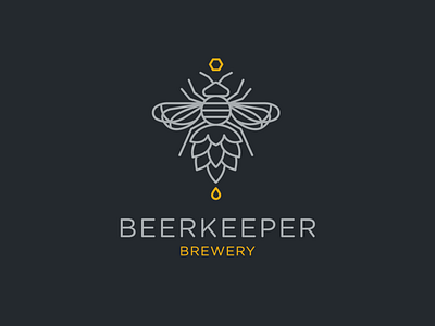 Beerkeeper Brewery bee beer beer branding branding brewery design graphic design logo mark vector