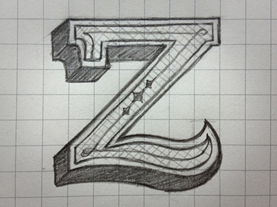 Letter Z graphic design sketch type wip