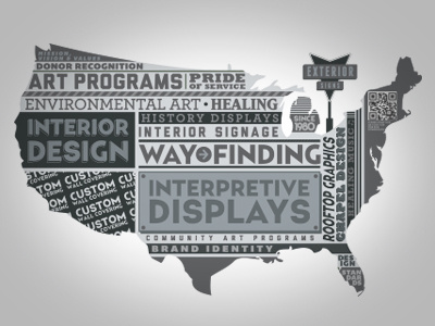 US Type Map (Full) graphic design typography vector