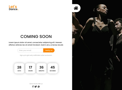 Count Down page for Dance Academy branding coming soon design coming soon page count down count down page ui ux web design web page
