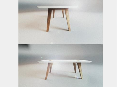 Table design front&side view 3d design industrial table