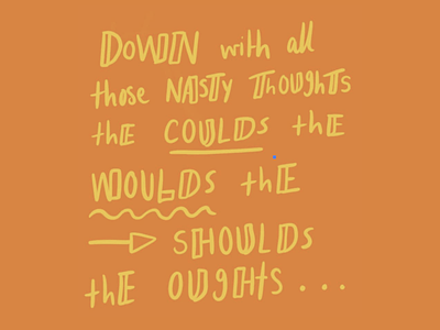 Down handdrawn illustration rhyme type typography