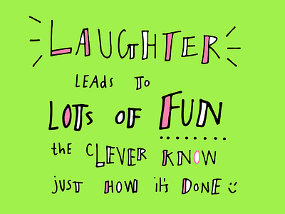 RhymerDesigner fun green handdrawn illustration laugh laughter rhyme tpypography
