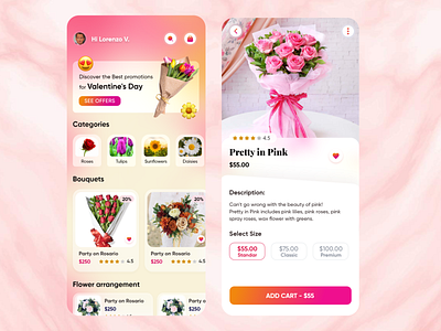 Flower shop App app design ui ux
