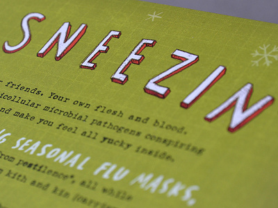 'Tis the Sneezin' custom type hand lettering illustration self promo