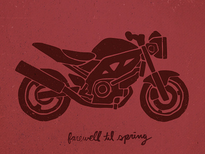 Til Spring hand lettering illustration motorcycle