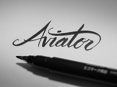 Aviator brush pen custom type hand lettering script