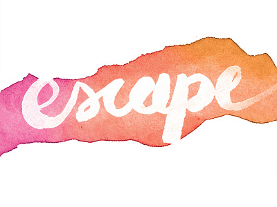 Escape custom type hand lettering script watercolor