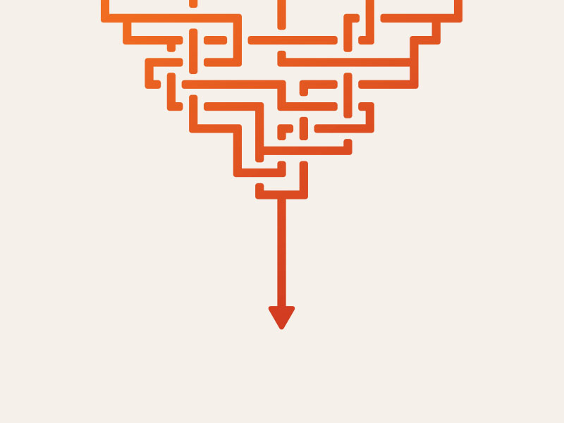 Untangled arrow single stroke illustration
