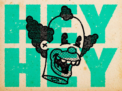 Halftone Krusty clown halftone illustration krusty simpsons texture
