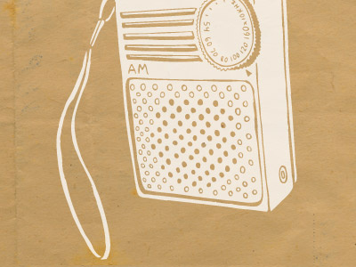 Transistor illustration pen and ink transistor radio